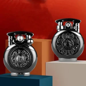 Alternative view of Gazlı Çakmak Stres Çarklı Lüx Çakmak Metal Gövde Şık Tasarım - Siyah