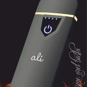 Kişiye Özel Baskılı Vip Alevsiz Çakmak  Parmak Izi Dokunmatik Şarjlı Çakmak - Siyah