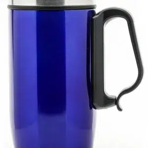 Alternative view of Kişiye Özel Çift Katmanlı 280ml Mat Siyah  Kulplu Paslanmaz Çelik Termos Bardak Mug Kupa Çay Kahve - Mavi