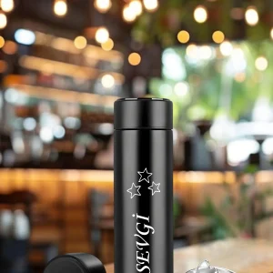 Alternative view of Kişiye Özel  Dereceli Termos Sıcaklık Göstergeli - Siyah