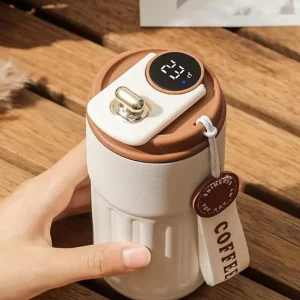 Alternative view of Kişiye Özel Dijital Göstergeli  Paslanmaz 316 Çelik Termos 400ml Bardak Mug Kupa Termos - Kahverengi