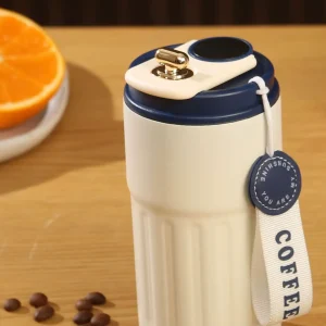 Alternative view of Kişiye Özel Dijital Göstergeli  Paslanmaz 316 Çelik Termos 400ml Bardak Mug Kupa Termos - Mavi