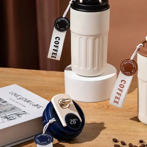 Alternative view of Kişiye  Özel Dijital Göstergeli Paslanmaz 316 Çelik Termos 400ml Bardak Mug Kupa  Termos - Siyah