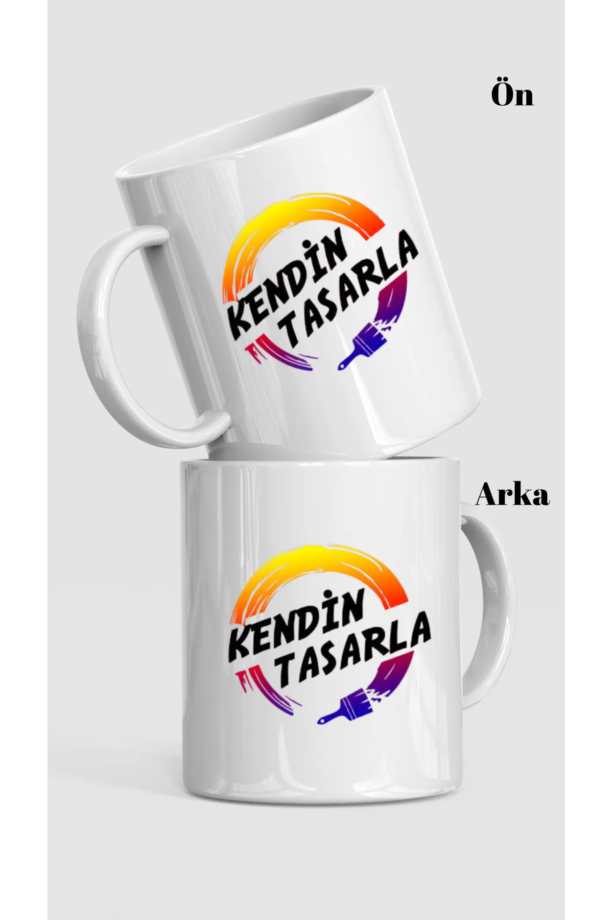 Kişiye Özel Harf Ve Fotoğraf Baskılı Porselen Kupa Bardak (KENDİN TASARLA)(KARNE HEDİYESİ) - Beyaz