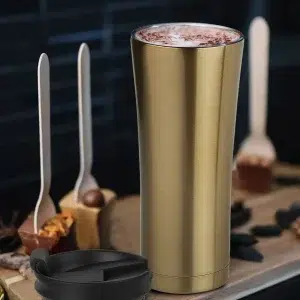 Alternative view of Kişiye Özel Isim Baskılı 500 Ml Çift  Katmanlı 304 Çelik Kaydırmaz Taban Araç Termos Mug Coffee - Gold