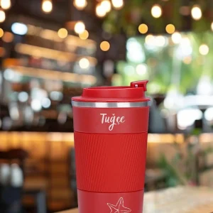 Alternative view of Kişiye Özel Isim Baskılı 500  Ml Çift Katmanlı 304 Paslanmaz Çelik Termos Mug - Kırmızı