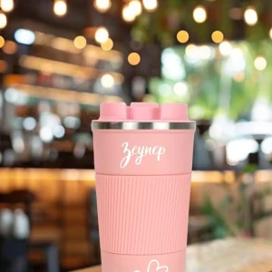 Alternative view of Kişiye Özel Isim Baskılı 500  Ml Çift Katmanlı 304 Paslanmaz Çelik Termos Mug - Yeşil