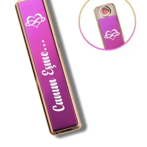 Alternative view of Kişiye Özel Isim Baskılı Çakmak  Usb Li Mor Elektronik Çakmak - Mor