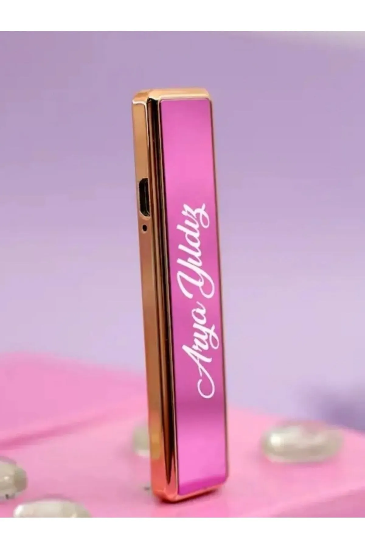 Kişiye Özel Isim Baskılı Çakmak Usb Li Mor Elektronik Çakmak - Mor - Görsel 3