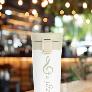 Alternative view of Kişiye Özel Isimli Baskılı Termos  Filtreli 304 Paslanmaz Çelik Çift Katmanlı Sızdırmaz 380 ml Termos - Beyaz