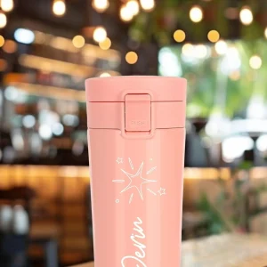 Alternative view of Kişiye Özel Isimli Baskılı Termos  Filtreli 304 Paslanmaz Çelik Çift Katmanlı Sızdırmaz 380 ml Termos - Mavi