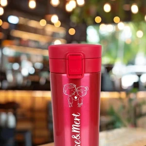 Alternative view of Kişiye Özel Isimli Baskılı Termos  Filtreli 304 Paslanmaz Çelik Çift Katmanlı Sızdırmaz 380 ml Termos - Kırmızı