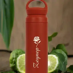 Kişiye Özel Isimli Termos Kulplu Filtreli  500 ml Çift Katman 304 Paslanmaz Çelik Matara - Kırmızı