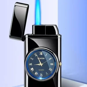 Alternative view of Kişiye Özel Lüks Saatli Pürmüzlü Gazlı  Çakmak - Parlak Siyah