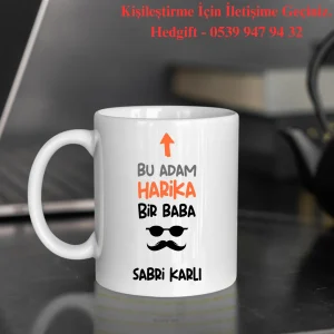 Kişiye Özel Tasarlanabilir  Babalar Günü Hediyesi Porselen Kupa Bardak